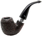 Peterson Sherlock Holmes Rustic  Baskerville  9mm Filter Silver Mounted Pipe