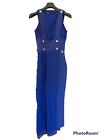 Tuta Intera Mangano Donna Aderente Blu Jumpsuit TG. 42