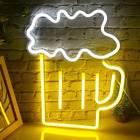 Insegna Al Neon per Birra Insegne Luminose a Led Giallo Bianco Luce Al Neon Deco