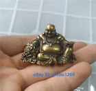 Chinese archaize Pure Brass Small Maitreya Buddha statue 805651