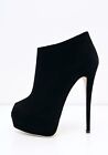 Giuseppe Zanotti sexy stivaletti donna ankle boots open toe in camoscio nero 37