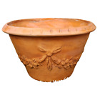 Vaso fioriera festonata per esterno in terracotta rotonda giardino cm 23