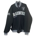 Oakland Raiders NFL Varsity Bomber Black Embroidered Coat Jacket Men s New Rare