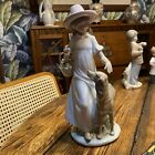 Lladro Nao Daisa  Girl With Basket & Dog  Tall 1ft Tall