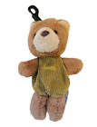 Harrods 70 s plush bear keyring keychain purse.