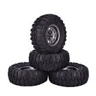 4PCS 2,2-Zoll-Gummireifen mit Metallfelge für 1:10 Axial SCX10 TRX-4 RC Crawler