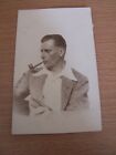 Vintage RP  Postcard Man Smoking Pipe Smoker