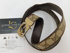 GUCCI CINTURA VINTAGE PELLE FANTASIA LOGO E FIBBIA DOPPIA "G" 