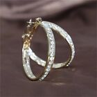 Orecchini A Cerchio 30 mm Oro Eleganti Brillantini Hoop Earrings Regalo Natale