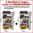 2 Scaffali in legno medi Porta Cd/Dvd/Vhs/ Videogiochi, in Promozione!! 81×65×18