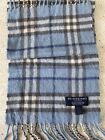 Sciarpa Burberry 100% cashmere colore azzurro fantasia scozzese