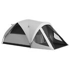 Outsunny Tenda da Campeggio 4 Posti con Zona Notte e Giorno Grigio