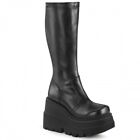 Gothic Plateau Stiefel (Vegan) SHAKER-65 - Lederimitat Schwarz | DemoniaCult