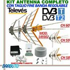 KIT ANTENNA DIGITALE TERRESTRE COMPLETO FULLBAND PER 3 PUNTI TV TELEVES 149302