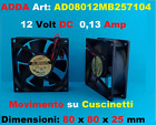 Ventola raffreddamento assiale ADDA AD08012MB257104 12 VDC 80x80x25mm