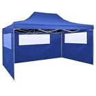 vidaXL Tenda Pieghevole con 3 Pareti 3x4,5 m Blu