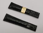 Rolex Leather Croco Black 19-14 mm Strap 80/80mm total 160mm x  deplo buckle nos