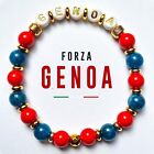 Bracciale GENOA 2024 💙❤️ Pietre Naturali - Braccialetto Perle Squadra Calcio