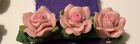 Fimo crafted ceramic polyester hair barrettes  (pink roses)