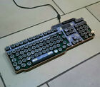 Fine Handcrafted Blue Granite Effect Steampunk Keyboard