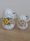 Italian Pottery Salt & Peper Hand Painted Made In Italy Decorata a Mano Vintage