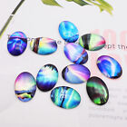 10 Mix Aurora Pattern Oval Cabochons 25x18 mm Glass Time Gems Jewellery Crafts