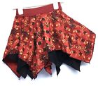 WICKED DRAGON KIDS CHILDRENS DOUBLE LAYER PIXIE POINT SKIRT RED BLACK PATTERNED