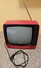 TV MIVAR Televisore B/N Rosso Vintage Design  FUNZIONANTE