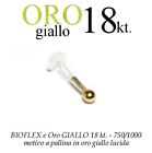 Piercing BIOFLEX LABRET TRAGO ORECCHIO pallina oro GIALLO 2,3mm 18kt. white GOLD