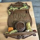 Vintage California Originals 1978 Plaster Wall Sign WINE and CHEESE