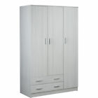 Armadio guardaroba 3 ante e 2 cassetti in legno Eucalipto Armadi 182x115x52