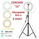 STUDIO FOTOGRAFICO PORTATILE LED RING LIGHT ANELLO LUCE LED 12" SELFIE TREPPIEDE