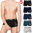 5 paia Pezzi Boxer Box Uomo Mutande Cotone Elasticizzato Intimo comode Nero Blu