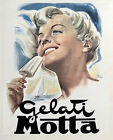 GELATI MOTTA POSTER PUBBLICITÀ VINTAGE ANNI  50 dimensioni 70 x 50 cm