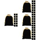 4 Pieces Party Treats Bags Small Drawstring Pouches Velvet Tips