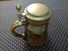 VINTAGE BELLISSIMO BOCCALE DI BIRRA GERMANY CON COPERCHIO DA COLLEZIONE DECORATO