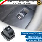 PULSANTE ALZACRISTALLI VETRI NERO / CROMO PER AUDI A3 8P 8PA