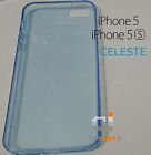 COVER CUSTODIA SILICONE MORBIDO SOTTILE APPLE IPHONE 5 5S COLORE CELESTE