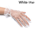 Women s Short Lace Floral Full Finger Gloves Elegant Bride Wedding Wrist Mittens