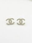 Chanel CC Crystal Stud Earrings 2023