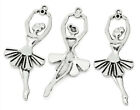 2pz charms ciondoli ballerina  colore argento tibetano 61x24mm bijoux