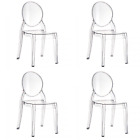 Set 4 sedie da salotto moderne policarbonato trasparente ELISABETH GIHOME®