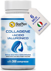 Collagene Idrolizzato 2000mg e Acido Ialuronico - 360 compresse Integratore Co