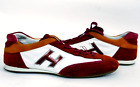 HOGAN Woman s Sneakers Trainers 100% Leather & Suede Red White Orange P-Lvd eu37