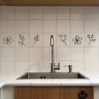 6 fiori adesivi per piastrelle mattonelle fiore cucina bagno arte home a0997