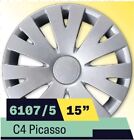 Kit serie 4 copricerchi coppe ruota 15" per Citroen C4 PICASSO cod 6107/5