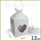 SCATOLE LANTERNA BIANCO BOMBONIERA CONFEZIONE PORTA CONFETTI MATRIMONIO 12 PZ