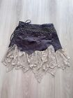 Starry Boho-Punk Lace Mini Skirt