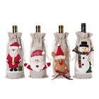 4X(Christmas Wine Bottle  Gift Bag Santa Hat Wedding Anniversary Holiday7654