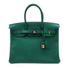 Hermès Birkin 35 Taurillon Clemence U4 Vert Vertigo mit Palladium Beschlägen